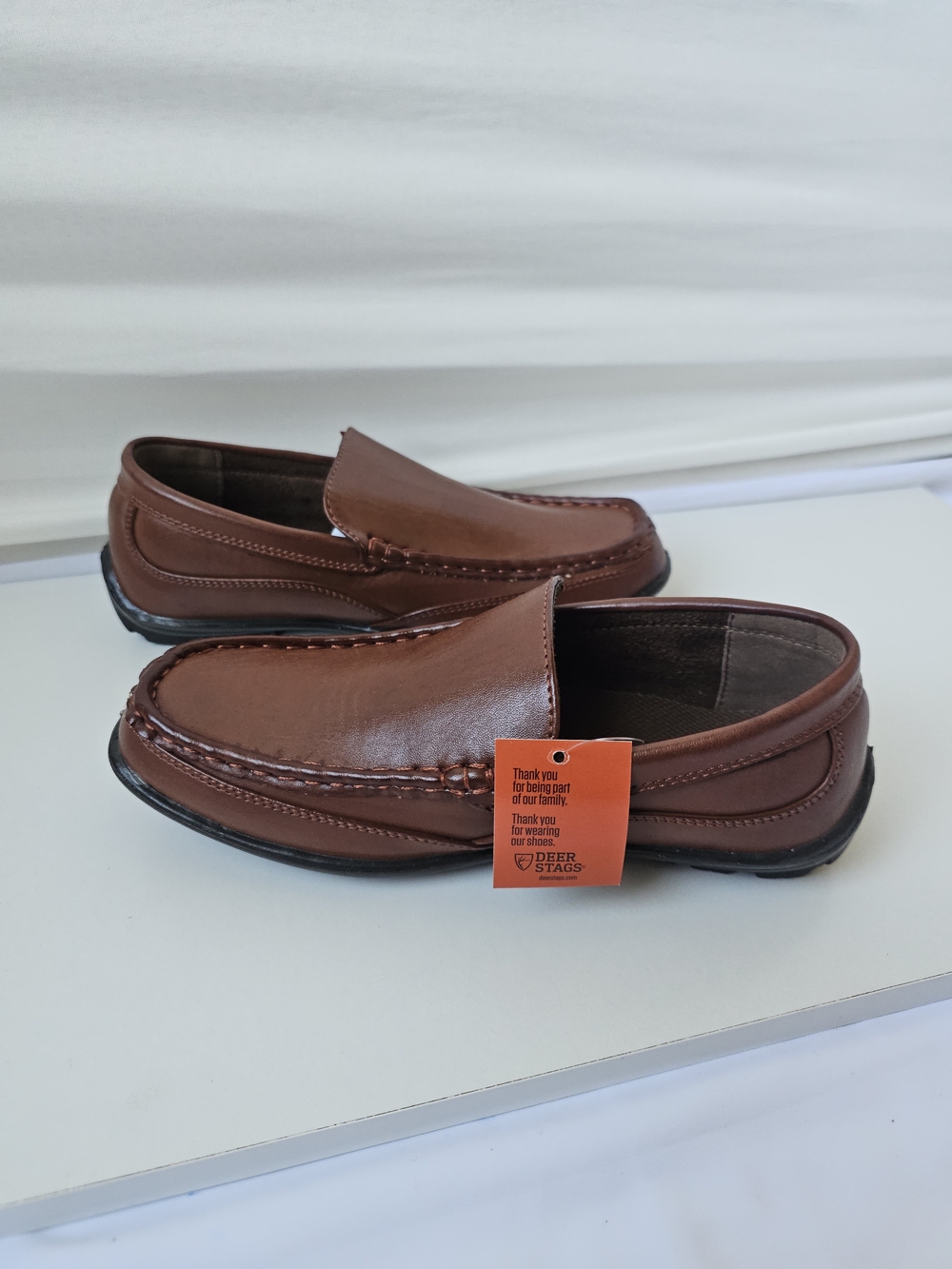 Deer Stags Kids Booster Slip-On Loafers - Dark Luggage Brown, Size 4M - Picture 4 of 16